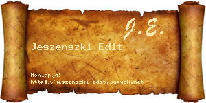 Jeszenszki Edit névjegykártya